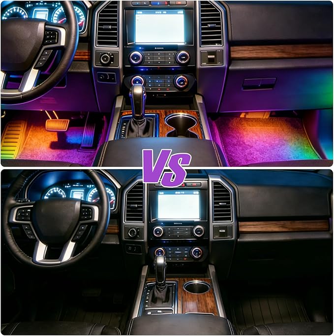 car led Lights Interior,car Ambient Lighting,Inside Lights for car,APP Control 16 Million Colors Music Sync,DIY Mode Multicolor led Lights for car Interior,Trucks,SUVs,12V Power