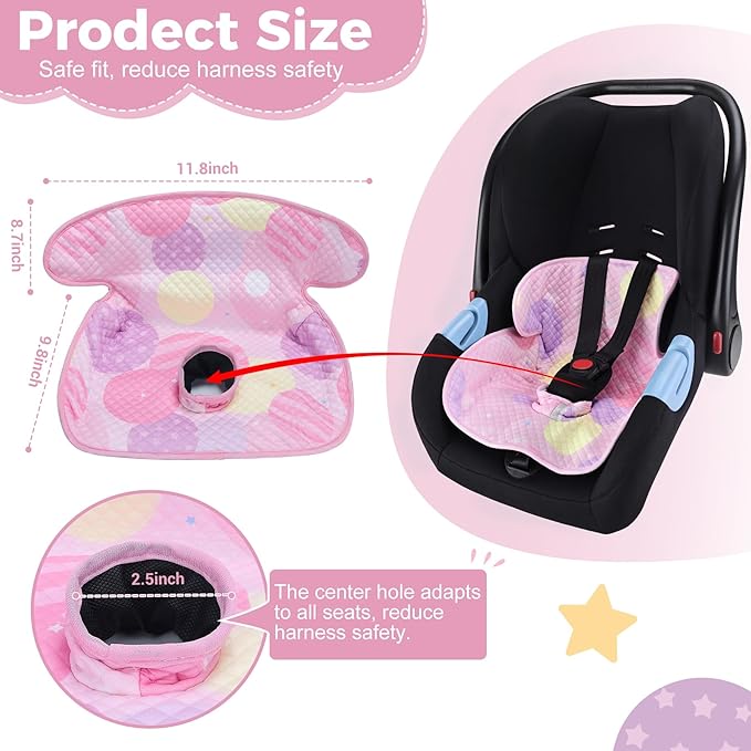 Piddle Pad Car Seat, Waterproof Car Seat Protector for Potty Training, Travel-Friendly Baby Toddler Carseat Cover, Machine Washable Liner for Spills, Potty Accidents (Pink, 2PC)