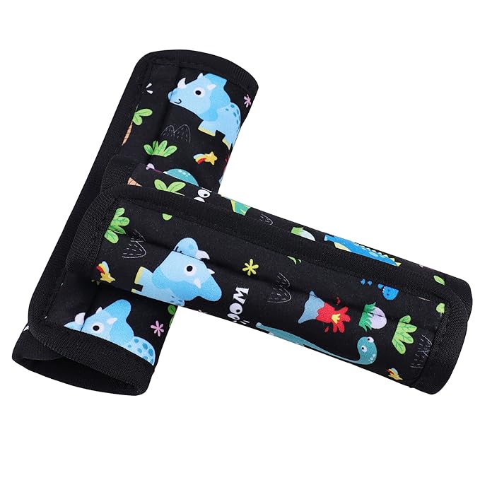 COOLBEBE Car Seat Straps Shoulder Pads for Baby Kids, Super Soft Seat Belt Covers for All Car Seats/Pushchair/Stroller/High Chair, Dinosaur Style, Polyester Material