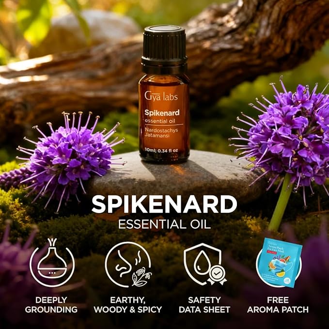 100% Pure Spikenard Essential Oil - 0.34 Fl Oz - Spikenard Oil for Hair, Skin, Diffuser, Aromatherapy & DIY Candle Making Scent
