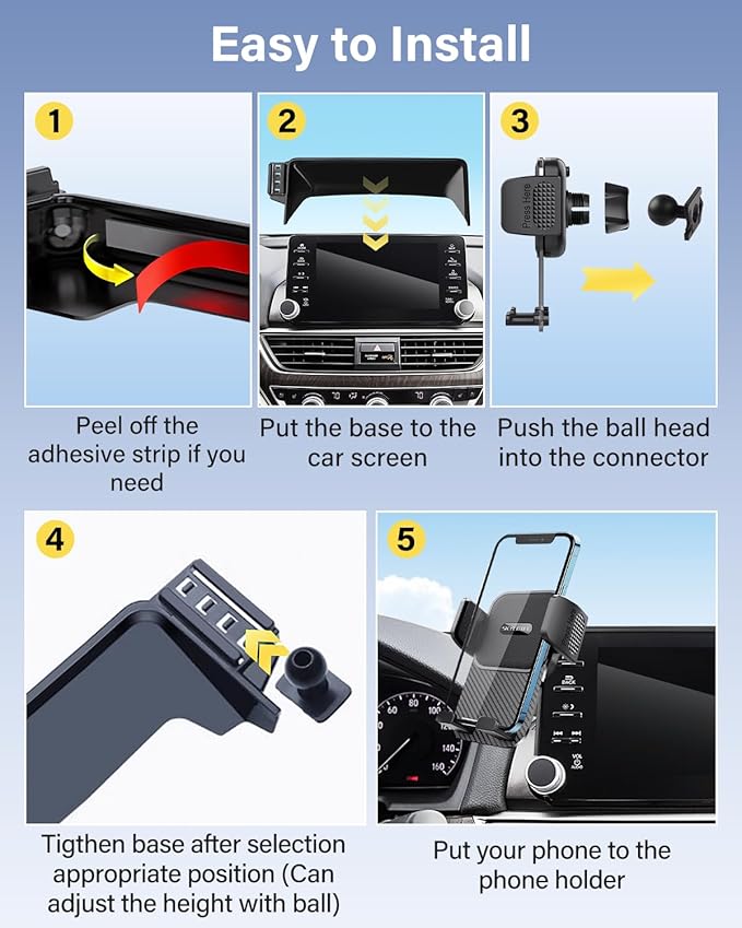 Car Phone Holder for Honda HR-V HRV 2023-2026/CR-V CRV 2023-2026/Pilot 2023-2026 Accessories 7/9-Inch Screen Fixed Clip, Automobile Cradles CR V Phone Mount, Cell Phone Base Not Block Air Vent