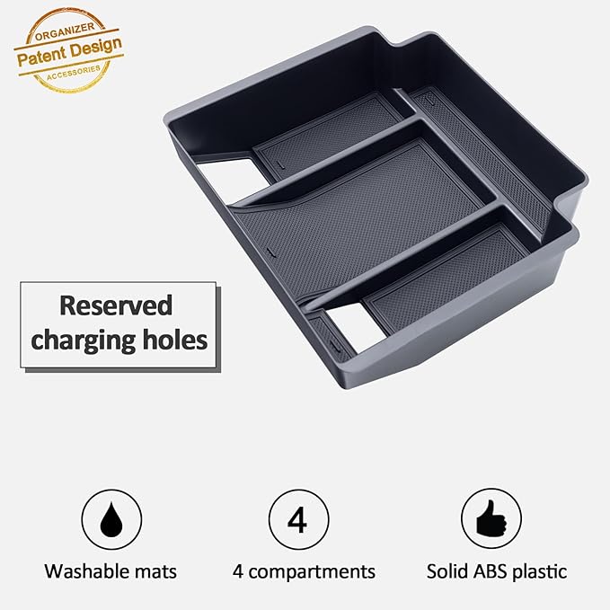 TOPINSTALL 22-26 Full Size Tray 2-Lay Space Compatible with 2022-2026 Refreshed Silverado/Sierra 1500 and 2024-2026 Chevy Silverado/GMC Sierra 2500HD 3500HD Use with OEM Organizer (Bucket Seats ONLY)
