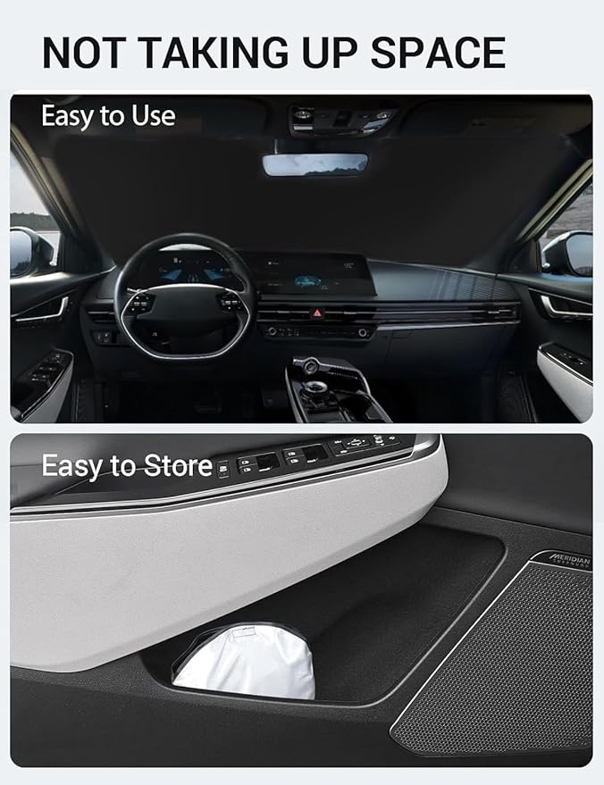 Proadsy for Kia EV6 2023 2024 2025 2026 Windshield Sun Shade 4-Layer Foldable Front Sunshade Protector Sun Visor Blocks UV Rays Keep Car Cooler