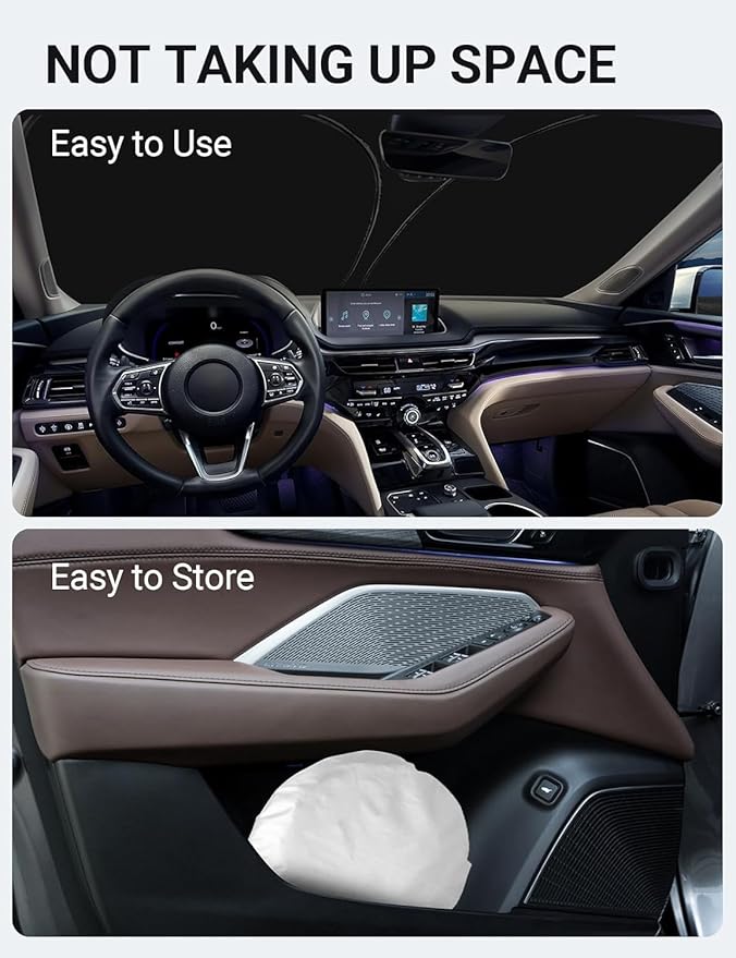 Proadsy Windshield Sun Shade for Acura MDX 2022-2025 2026 4-Layer Foldable Front Sunshade Protector Sun Visor Blocks UV Rays Keep Car Cooler Accessories