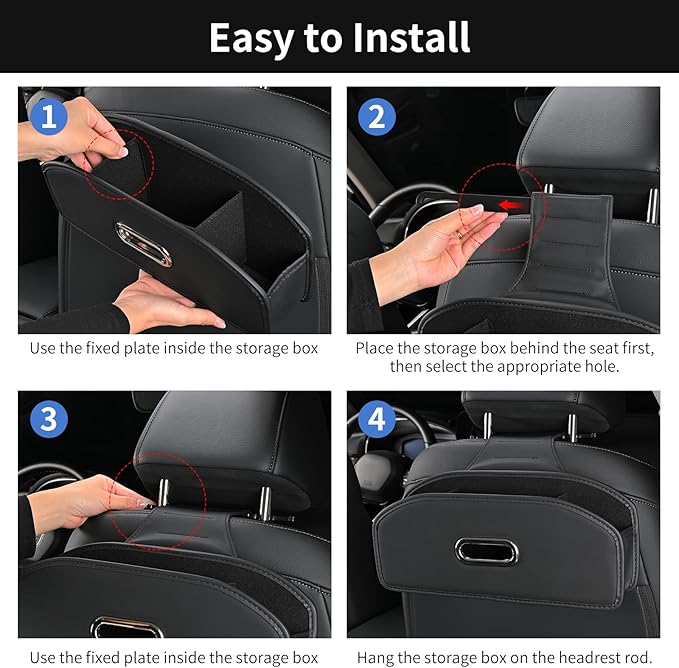 Backseat Seat Car Organizer, Multifunctional Adjustable Car Organizers and Storage, Universal Car Seat Organizer, Car Tissue Organizer with Cup Holder, Black