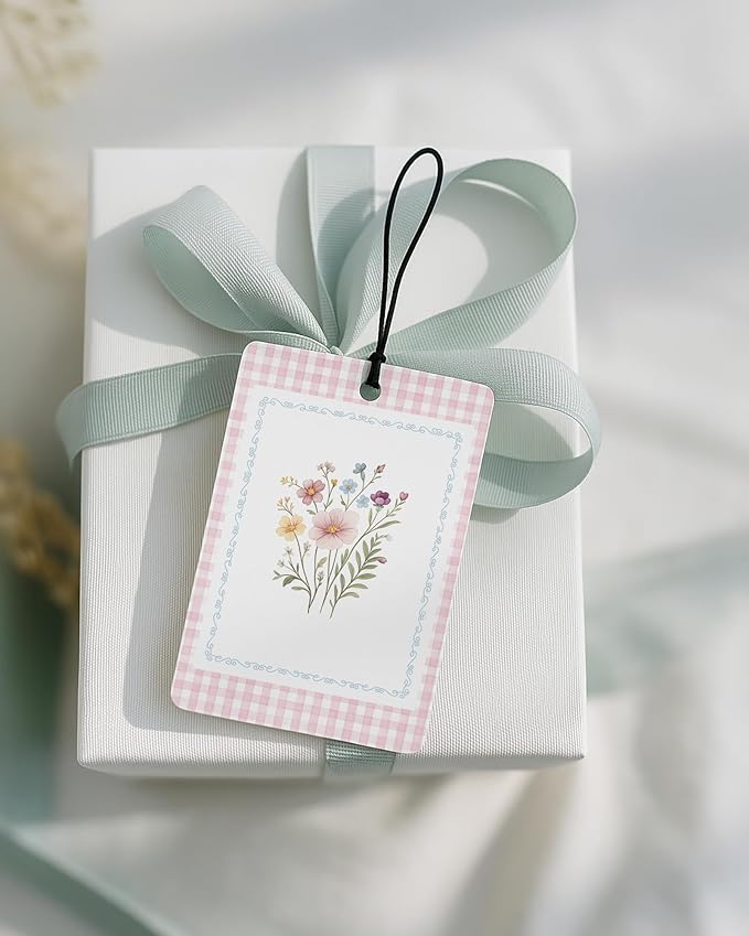 Retro Rustic Floral Car Air Freshener 4 Pcs Coconut Scented, Cute Girly Car Accessories Mirror Decor for Women, Cottagecore Flower Aesthetic Hanging Air Freshener for Cars Closet Drawer Books