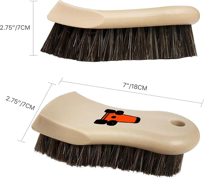 YeewayVeh Leather Cleaning Brush, Long Bristle Horse Hair Car Cleaning Brush for Car Interior Leather Seat and Home Furniture