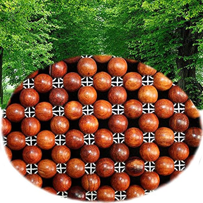 Wood Beaded Auto Car Seat Bead Cover,Natural Rosewood Wooden Bead Cool Refreshing Back Massaging Comfort Cushion Mat,Premium Quality Universal for Car Truck on Summer (Square mat)