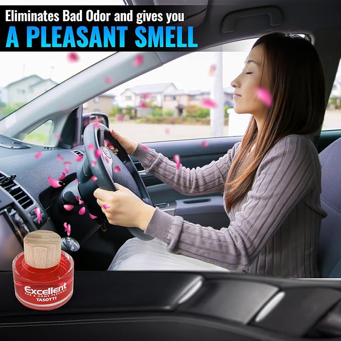 Tasotti Excellent Tutti Frutti Car Air Freshener, Luxury Car Odor Eliminator, Long Lasting Scent Up to 75 Days