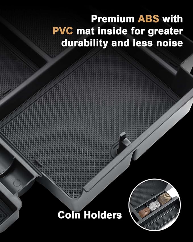 ECOZEN Center Console Organizer For 2021-2026 Chevy Tahoe/Suburban(Premier/High Country) & Yukon/Yukon XL(Denali/Denali Ultimate) Accessories Upgraded - Only Fit For Power Sliding Center Console
