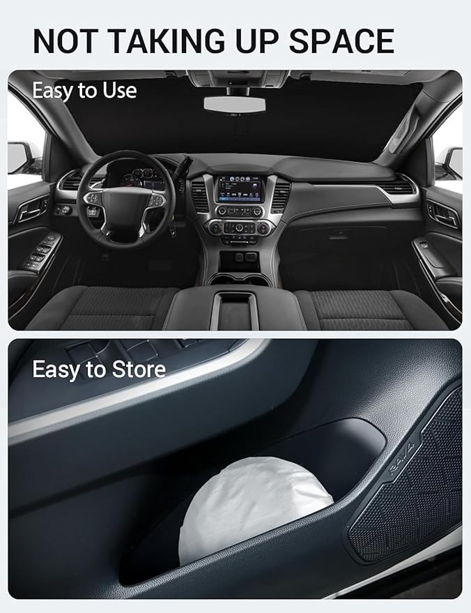 Proadsy 2026 Upgrade Windshield Sun Shade Custom Fit 2015-2020 Suburban Foldable Front Sunshade Protector Sun Visor Blocks UV Rays Keep Car Cooler