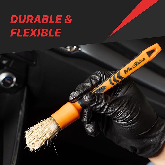 Maxshine Large #14 Universal Detailing Brush – Classic Boar’s Hair Bristles, Soft & Durable – Professional Brush for Interior, Exterior, Leather Seats, Engine Bay & Wheels