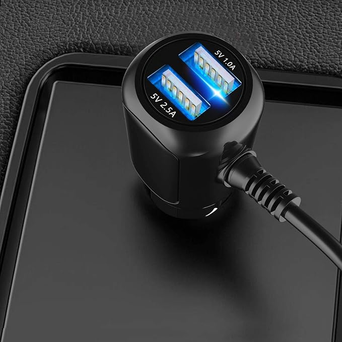 Car Charger for Garmin Nuvi, Garmin GPS Charger Cable,Mini USB Power Cord Cable Dual Port USB Vehicle Power Charging Cable Cord for Garmi Nuvi C255 Dashcam
