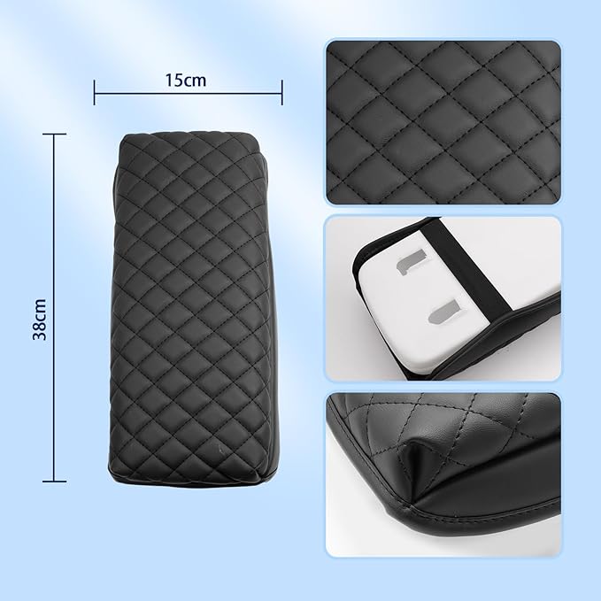 2023 2024 2025 2026 Prius Center Console Cover for Toyota Prius (LE/XLE/Limited/Nightshade Edition), Waterproof&Comfy Leather Cushion Armrest Cover 2026 2025 Prius Accessories (Leather-Padded)