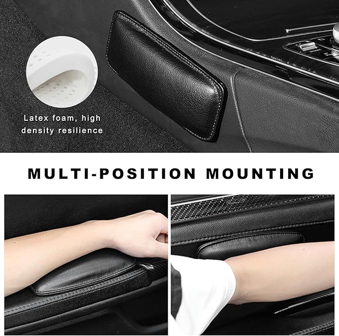 2PCS Car Center Console Knee Leg Elbow Cushion Pad, Soft Leather Auto Armrest Pillow Thigh Support with Memory Foam, Universal Door Arm Rest Pad Knee Cushion Relieves Fatigue