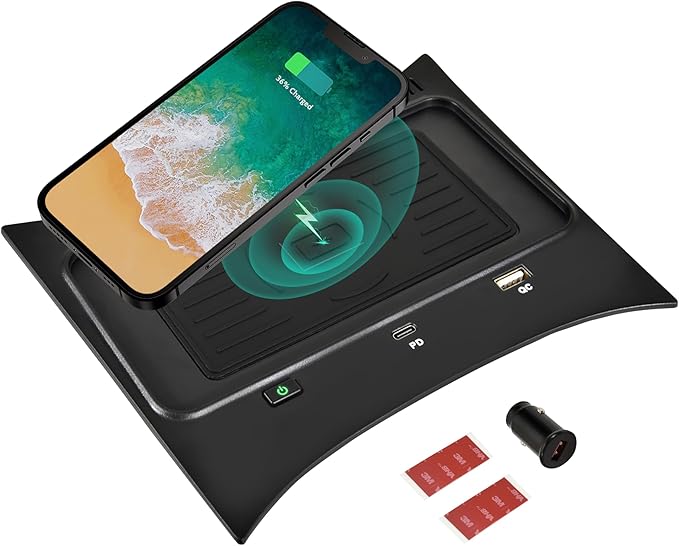 KEWISAUTO Wireless Charger for Nissan Rogue S, SV, SL, Center Console Charging Panel Fast Phone Charger Pad for Nissan Rogue T32 2014-2020/Rogue Hybrid 2017-2019/Rogue Sport 2017-2020 Accessories