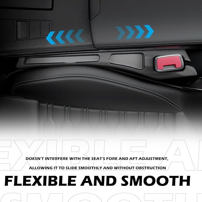 2PCS Car Seat Gap Filler Organizer,Multi-Purpose Car Seat Gap Fillers with Seats Belt Holes & Phone Holder,Universal Console Catcher Between Seats Cars Interior Accessories