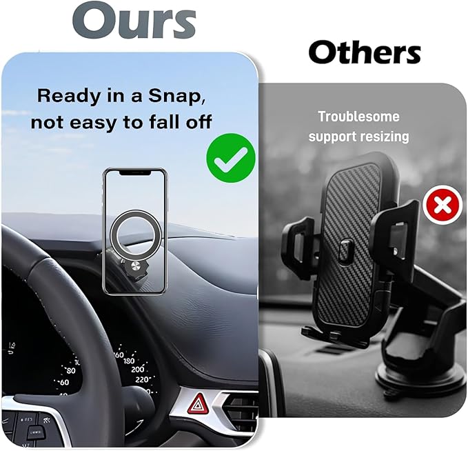 Car Phone Holder for Toyota Sienna 2021-2025 Accessories Adjustable Cell Phone Mount Compatible with MagSafe Hands-Free 360 Degree Rotation Does Not Affect Air Vent