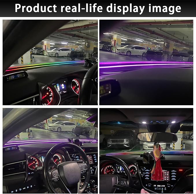 RGB Car Ambient Light Kit with APP Control & Music Sync, for Honda/Toyota CR-V Civic Accord Pilot All Vehicle Models, Plug and Play OBD Interior LED Atmosphere Lighting