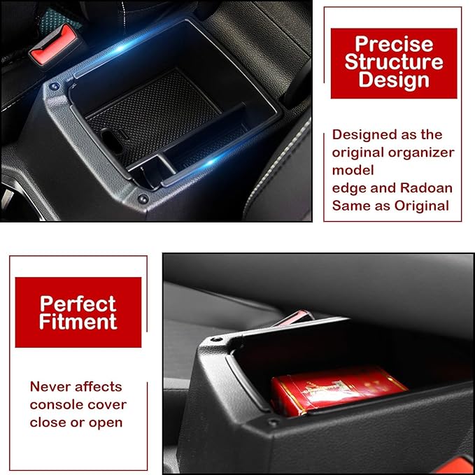 TTCR-II Center Console Organizer Tiguan 2018-2024, for VW Taos Console Organizer Tray 2022 2023 2024 2025 2026, Compatible with Volkswagen Tiguan Middle Storage Box Taos