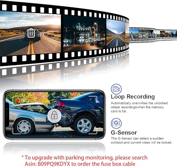 Fitcamx Front 4K+Rear 1080P Dash Cam Adapts for Honda Civic 2022-2026 Type R Si (Black Cover), Integrated OEM Style, Dual HD Video, WiFi & APP, Loop Recording, G-Sensor, Easy to Use, 128GB Card