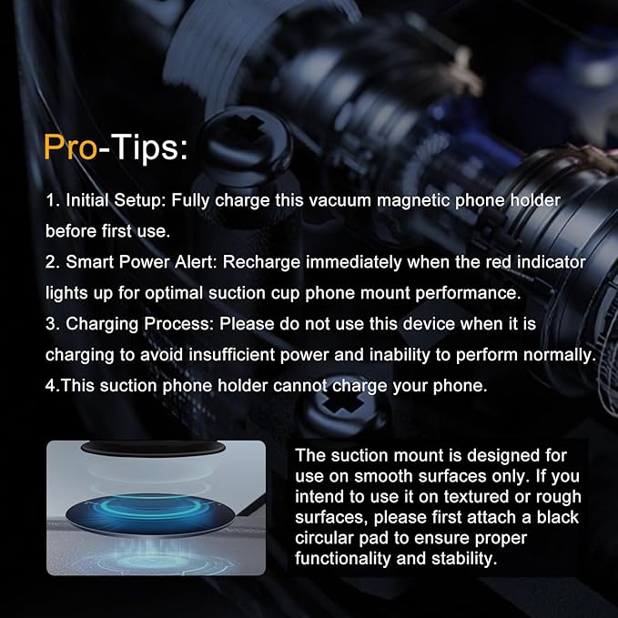 Auto Suction Cup Phone Mount, Quick-Release Vacuum Magnetic Car Phone Holder for Smooth Surface/Gym/Mirror, 360 Adjustable for Magsafe iPhone 17 16 Air Pro Max 15