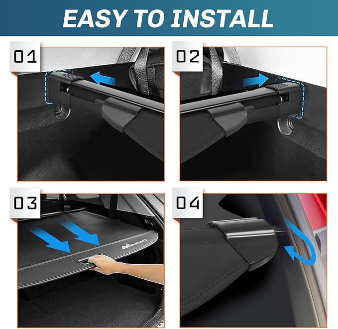 Nilight Trunk Cargo Cover for Kia Sportage Accessories 2023 2024, Retractable Security Shade Rear Cargo Cover, with Trunk Storage Net, 1-Pack