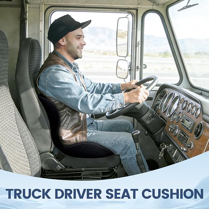 Lumbar Support Seat Cushion - Memory Foam Cushion for Office Chair, Car Seat, Airplane - Sciatica & Hip & Coccyx Pain Relief Desk Chair Cushion for Long Sitting Office Workers, Car Drivers