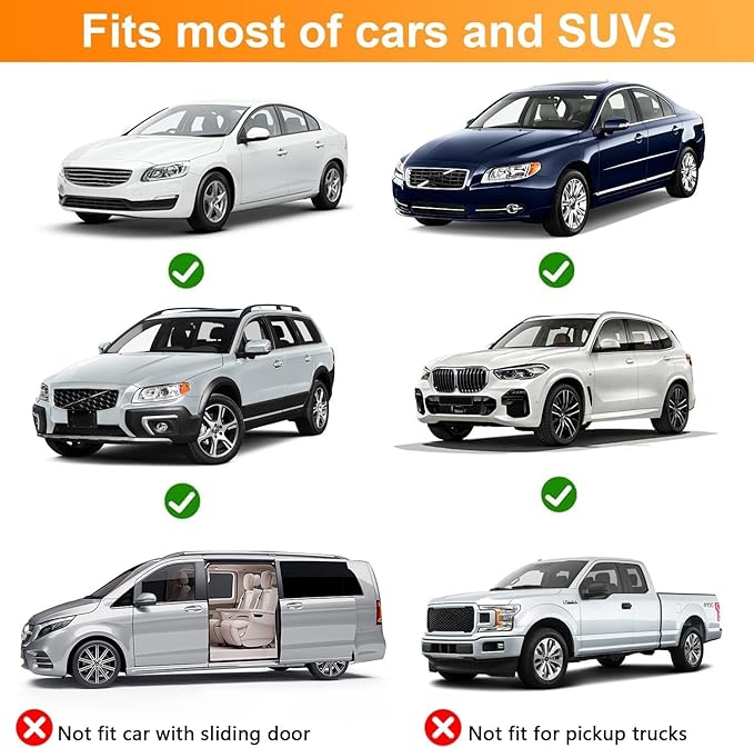 Car Rear Side Window Shades,2 Pack Stretchy Mesh Car Window Screens Sun Shades Mosquito Nets Covers Fit for 96% Cars SUVs, Anti-Sun Glare,UV Protection,Privacy Protection