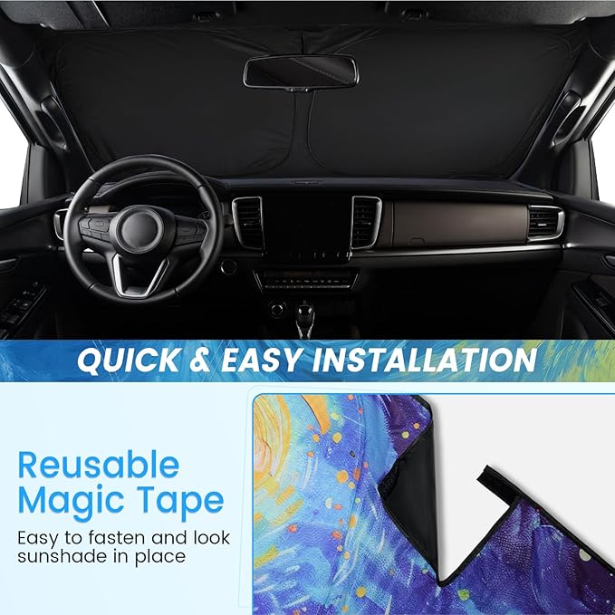 Foldable Windshield Sun Shade for Car – 240T Reflective UV and Heat Shield with Storage Bag | Keeps Interior Cool