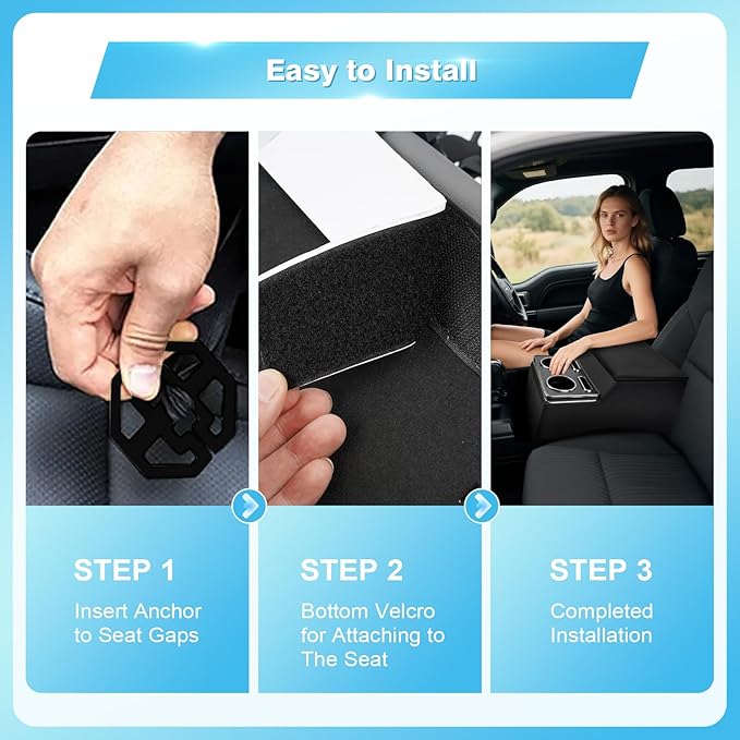 Center Console, Universal Front Bench Seat Consoles,Truck Seat Organizer and Storage,Center Console for Truck & Minivan & Car& SUV Cab Front Seat Bench Seat Storage Box (Regular)