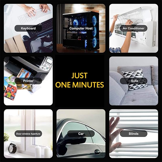 Car Cleaning Gun - High Pressure Air Blow Interior Detailing Kit With Air Duster Blower - Compressor Needed Tools (Silver)