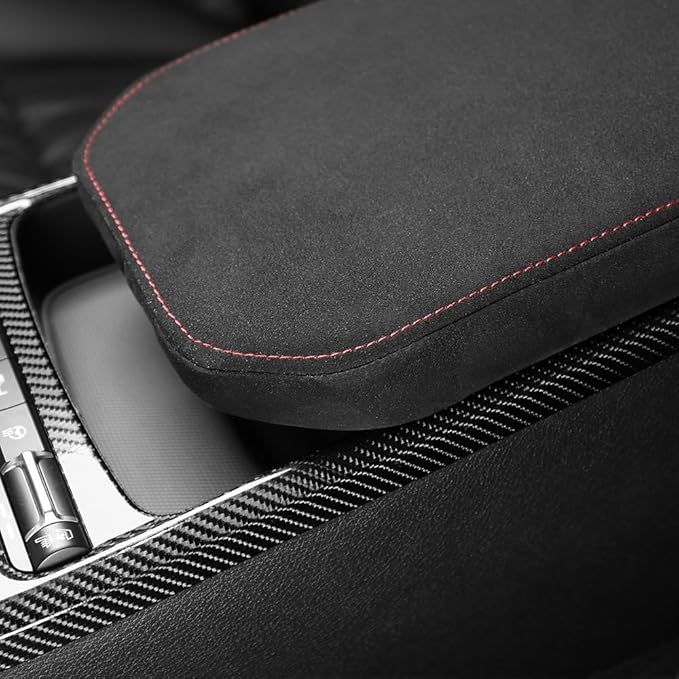 Armrest Box Cover Center Console Pad Waterproof Memory Foam Armrest Cushion Covers Compatible with KIA Stinger 2018-2023-Black
