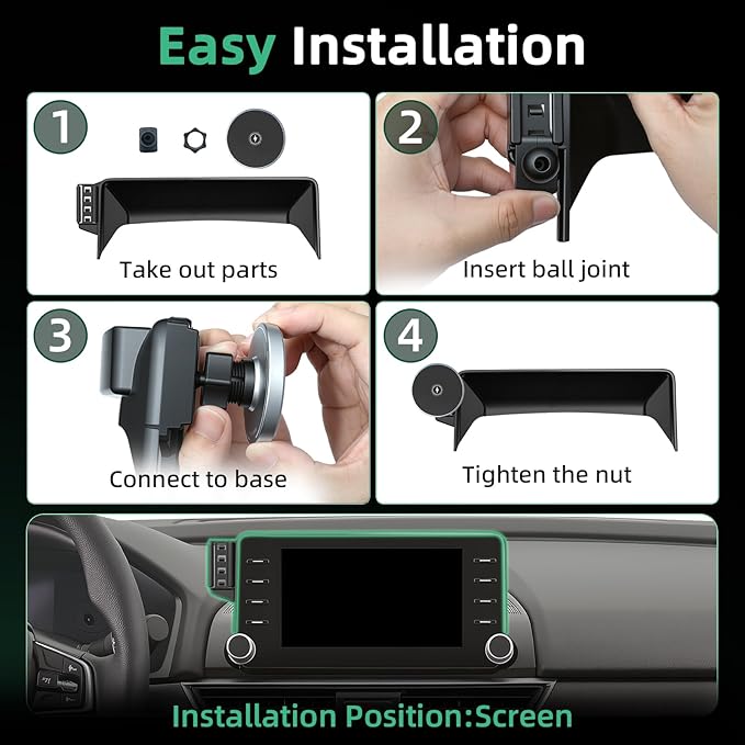 Car Phone Holder for Honda Accord (2018-2022 10th Gen,8"),MagSafe Car Mount Charger,Magnetic Phone Holder,15W Wireless Charging,Screen Phone Holder,360° & Hands Free,2022 Accord Interior Accessories