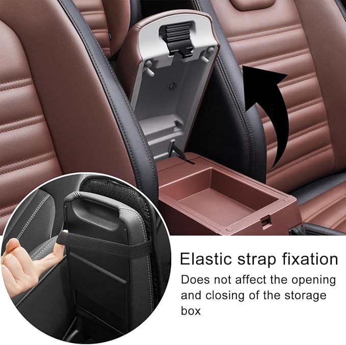Car Center Console Cushion Pad, Comfortable Vehicle Armrest Seat Box Cover Protector, Soft Automotive Interior Decorative Arm Rest Mat Accessories, Universal for SUV RV Truck (Black)