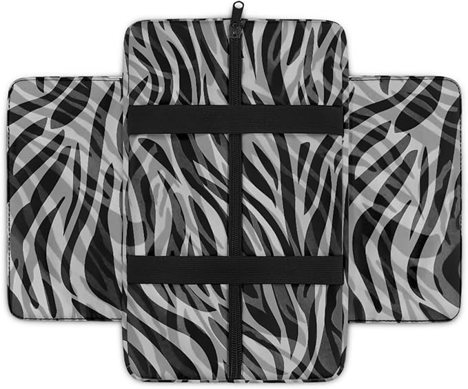 Black Zebra Car Center Console Cover, Upgraded Car Arm Rest Cover with 4 Storage Bags, Universal Armrest Cushion for Car Storage Box Car Interior Accessories Protector for Most Vehicle