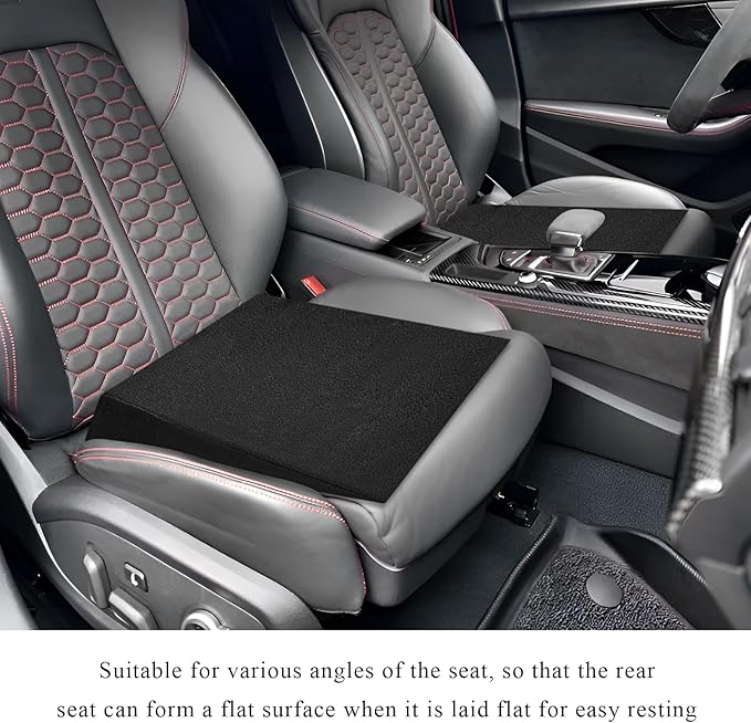 Sun Walker 2 PCS Auto Seat Wedge Leveling Cushion, Comfortable Ergonomic Backseat Wedge Booster for Fatigue Relief, Angled Design Rear Seat Leveling Mat for Cars Trucks SUVs