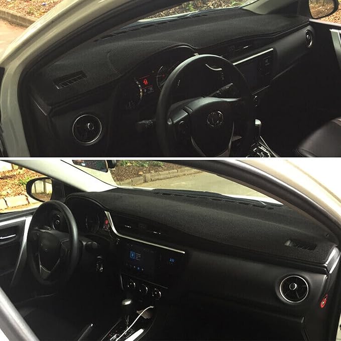 x xotic tech Center Console Dashboard Mat Pre-Cut Non-Slip Sunshield Sun Glare Protector Dash Carpet Pad Black Cover Compatible with Toyota Corolla 2014-2018