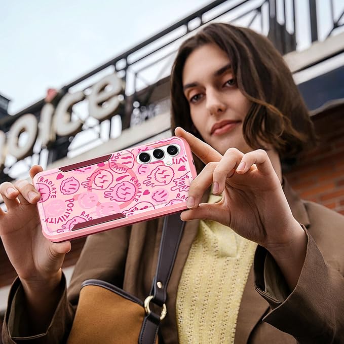 for Samsung Galaxy A14 5G Phone Case - Compatible with MagSafe Women Girls Cute Magnetic Protective Cover Girly Unique Fashion Heavy Duty Shockproof Design for Samsung Galaxy A14 5G Cases