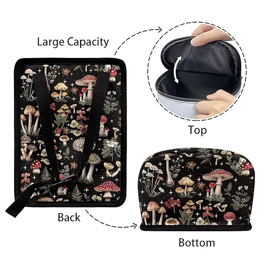 Forest Mushroom Car Trash Can with Lid, Cute Leakproof Car Trash Garbage Bag Hanging Vehicle Trash Bin Small Portable Automotive Garbage Cans Organizer for Back/Front Seat/Console