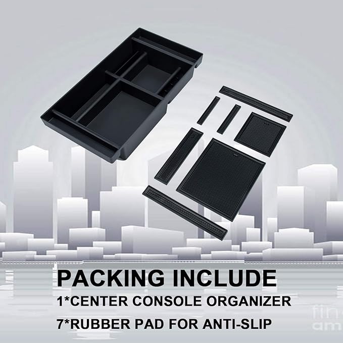 JKCOVER Center Console Organizer Tray Compatible with (2019-2024 2025) Chevy Silverado 1500/GMC Sierra 1500 and 2020-2025 Silverado/Sierra 2500/3500 HD - Full Console w/Bucket Seats ONLY,Black trim