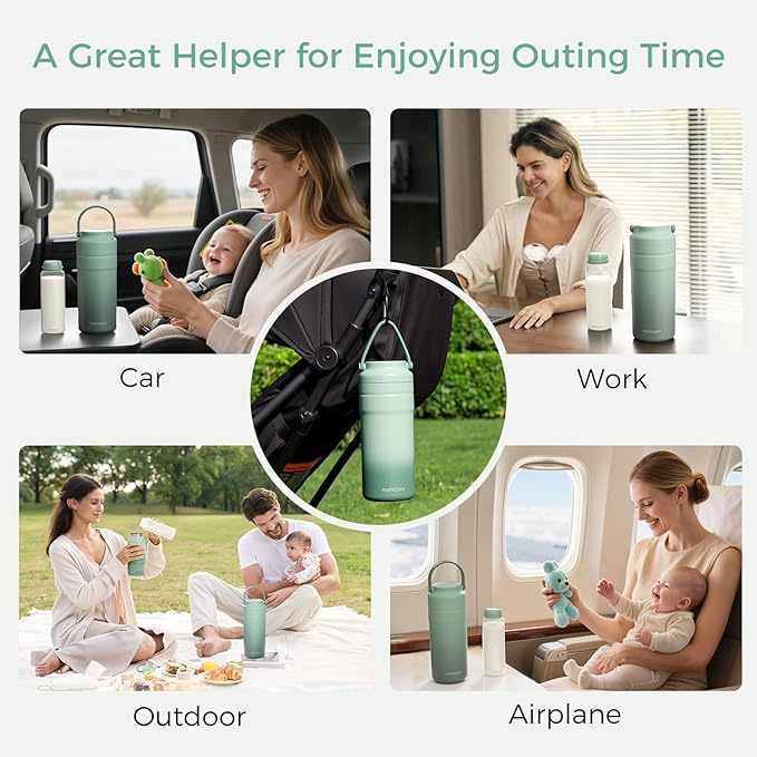 Momcozy Portable Breast Milk Cooler for Travel, 24H Ice-Free Cooling Breastmilk Storage Bottles Container, 12 Ounces Leak Proof Outdoor Small Freezer, Baby Breastfeeding Essential for New Moms