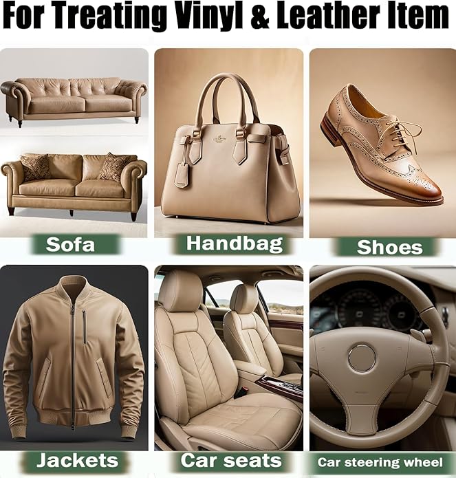 Leather Recoloring Balm, Leather & Vinyl Color Restorer Conditioner – Repairs Faded & Scratched Leather Color