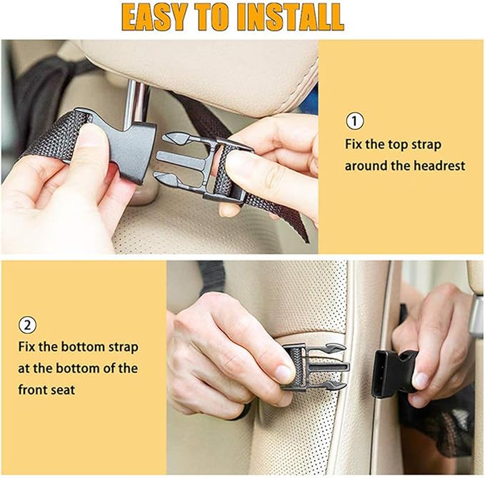 2 Pack Backseat Car Organizer, Seat Back Storage Bag with Touch Screen Tablet Holder Waterproof Seat Back Protectors Kick Mats for Kids Toddlers.