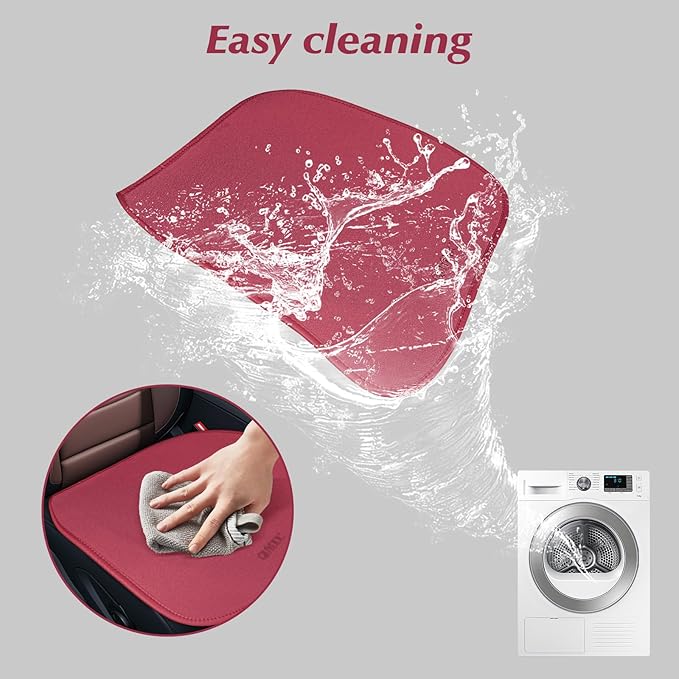 KEYOOG 2PCS Car Seat Covers Cushion, for Car Seat Office Chair, Prevent Seat Dirt, Thin and Breathable, Do Not Affect Seat Ventilation Functions, with Non Slip Bottom, 20.5"x19.3" Red