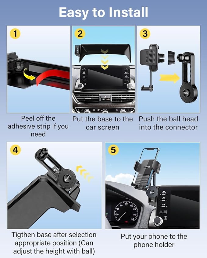 SKYLOTEC Phone Mount for Kia Sportage 2023 2024 2025 Accessories 12.3-Inch Screen Fixed Clip, Automobile Cradles Car Phone Holder, Cell Phone Base Not Block Air Vent