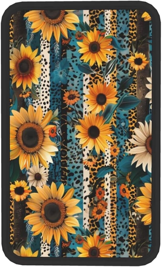 Center Console Cover for Truck Van Sedans Leopard Sunflower Armrest Cushion Protector Interior Accessories Stripe Aztec Car Center Console Cushion Pad