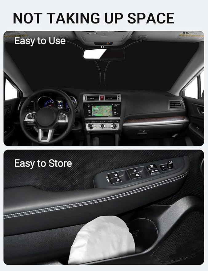 Proadsy 2026 Upgrade Front Windshield Sun Shade Foldable Sunshade Protector Custom Fit 2015-2019 Outback SUV Accessories
