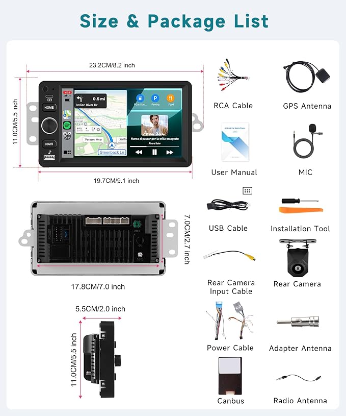 4 Core 4+64G Car Radio (Fit B.O.S.E) for 2003-2006 Chevy Silverado Impala Tahoe GMC Sierra Yukon Hummer H2, 7" HD Touchscreen Android Stereo with 5G WiFi Carplay Android Auto EQ FM SWC Backup Camera