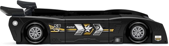 Delta Children Grand Prix Race Car Toddler and Twin Bed, Black